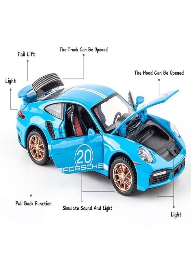 KENIRY Exclusive Alloy Metal Pull Back Die-cast Car Scale Model with Sound Light Mini Auto Toy for Kids Metal Model Toy Car with Sound and Light (1.32 Scale-Porche Turbo 911-Assorted Colour) - Image 2